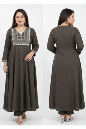 Women’s Solid A-Line Kurta with Sheen Effect – Elegant & Contemporary Ethnic Wear