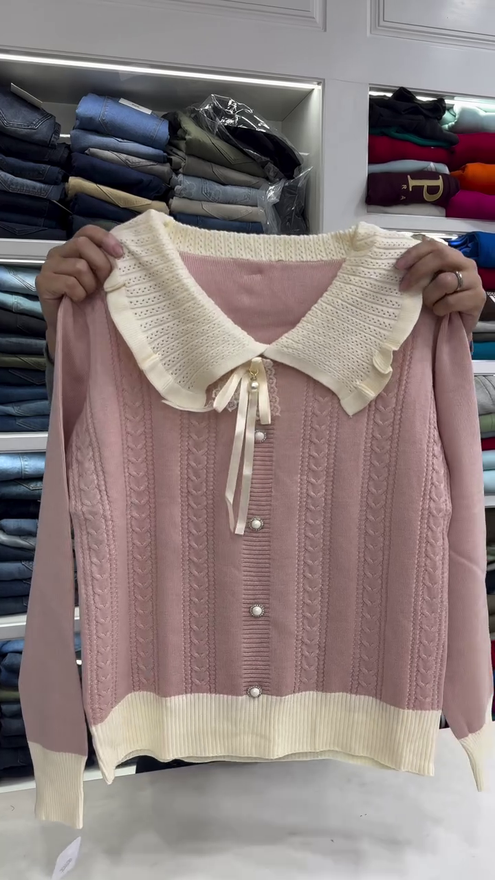 Women's Knitted Long Sleeve Casual Sweater - Image 3