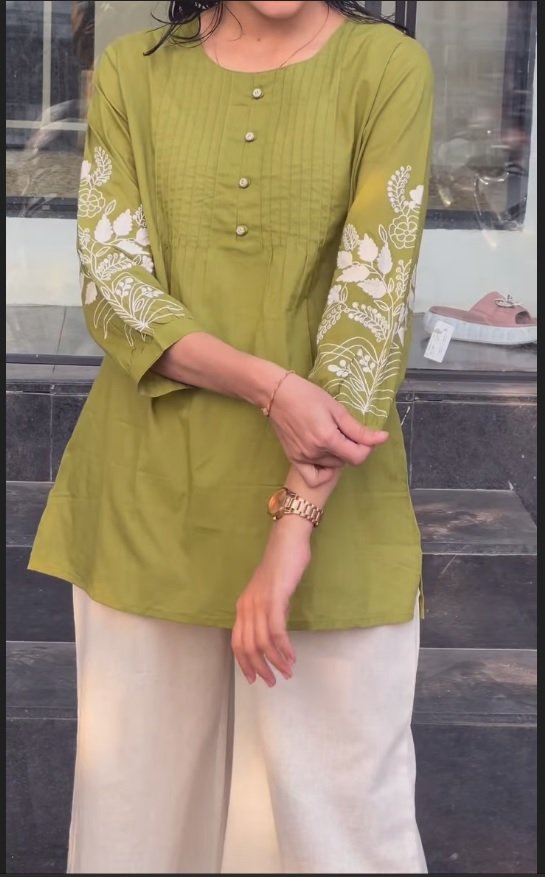 cotton tunic with cotton plazo - Image 3