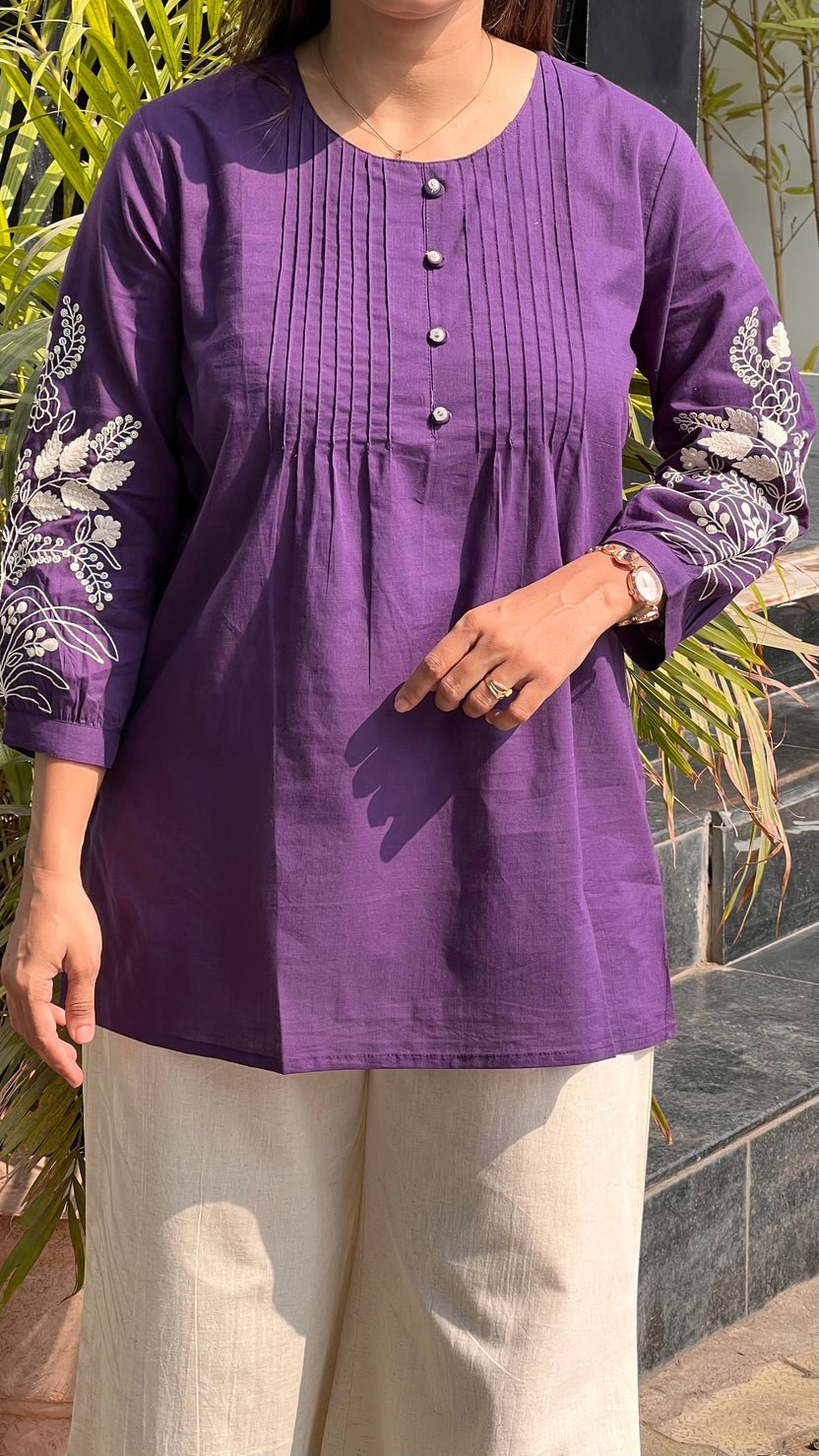 cotton tunic with cotton plazo