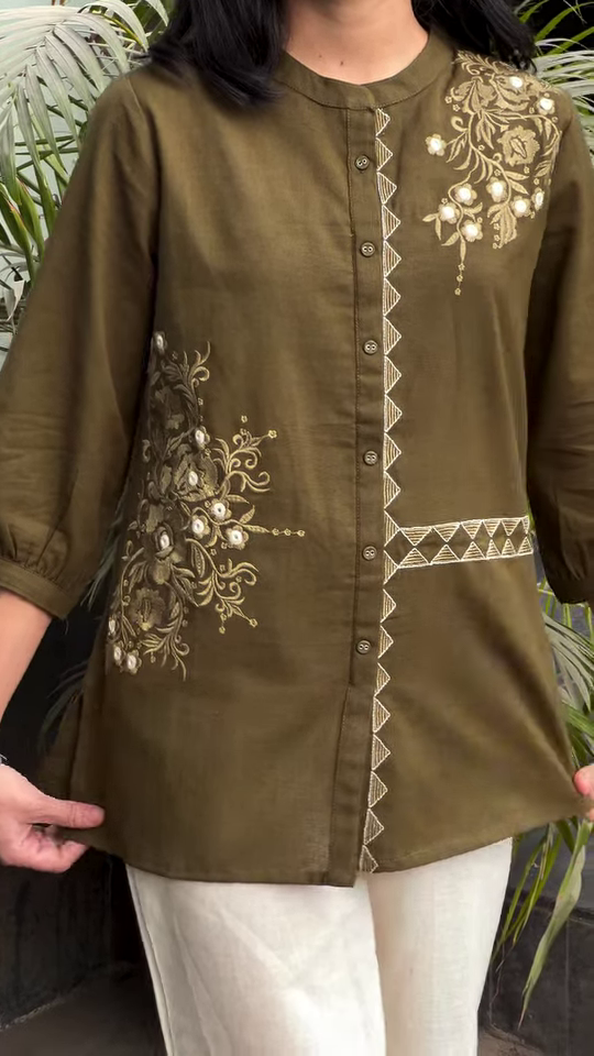 cotton tunic with cotton plazo - Image 4