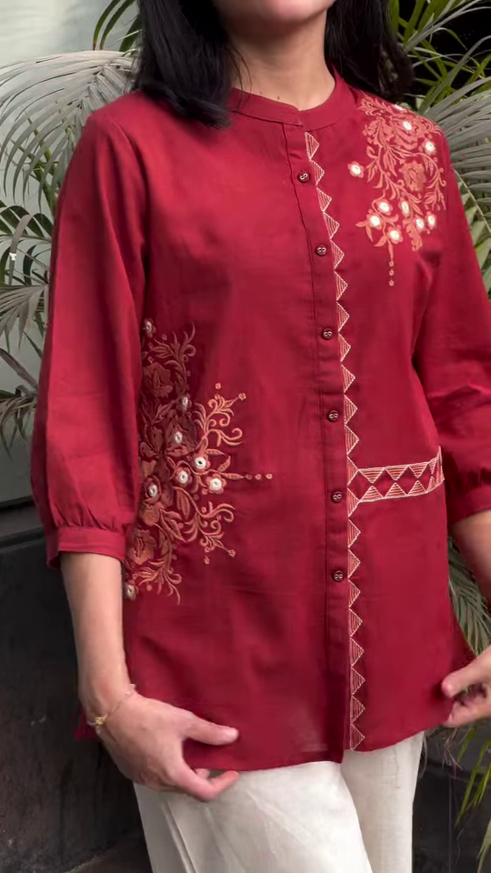 cotton tunic with cotton plazo