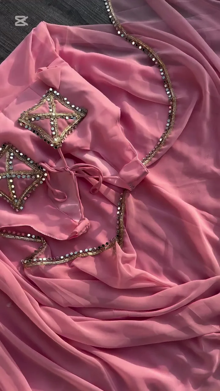 Trendy Women’s Georgette Embroidered Anarkali Sleeveless Morni Gown and Dupatta with Elegant Design - Image 3